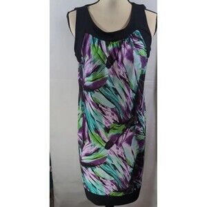 AB Studio Dress Sleeveless Vibrant Multicolor Detail Size Medium Womans